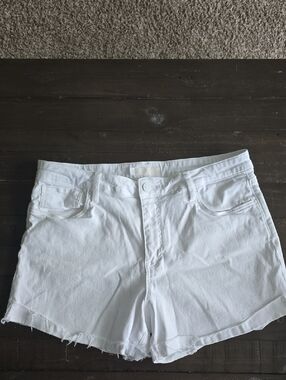 Kut from the Kloth White Denim Cutoff Shorts